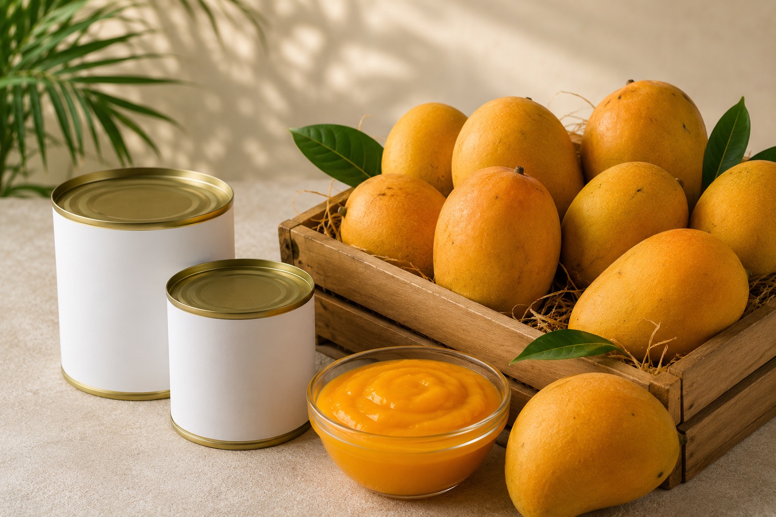 Golden Alphonso mangoes arranged in export crate, vibrant orange-yellow colour, Konkan coast origin